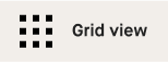 Grid view icon with label Grid view. Illustration.